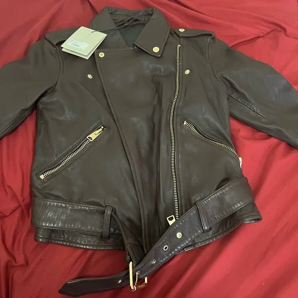 Allsaints lamb leather jacket brand new with tags! Sz 2 - Picture 5 of 5